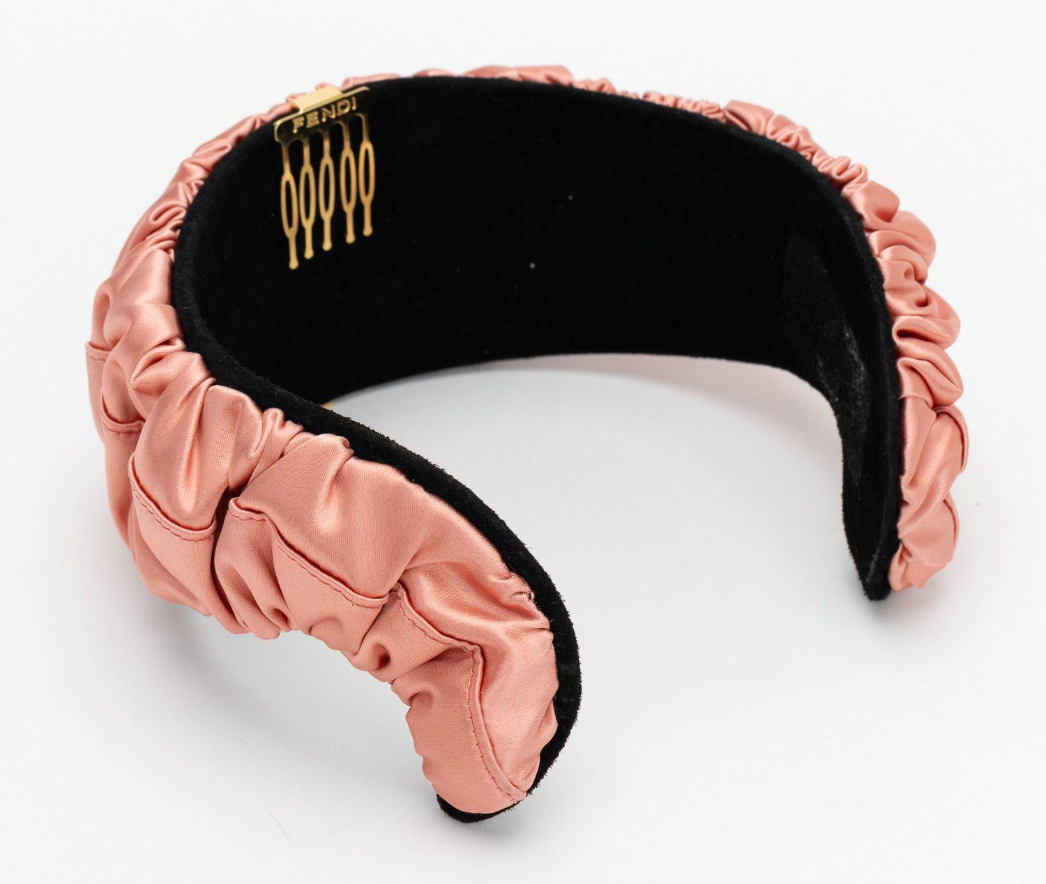 Women's or Men's Fendi New Silk Rouched Hairband Rose For Sale