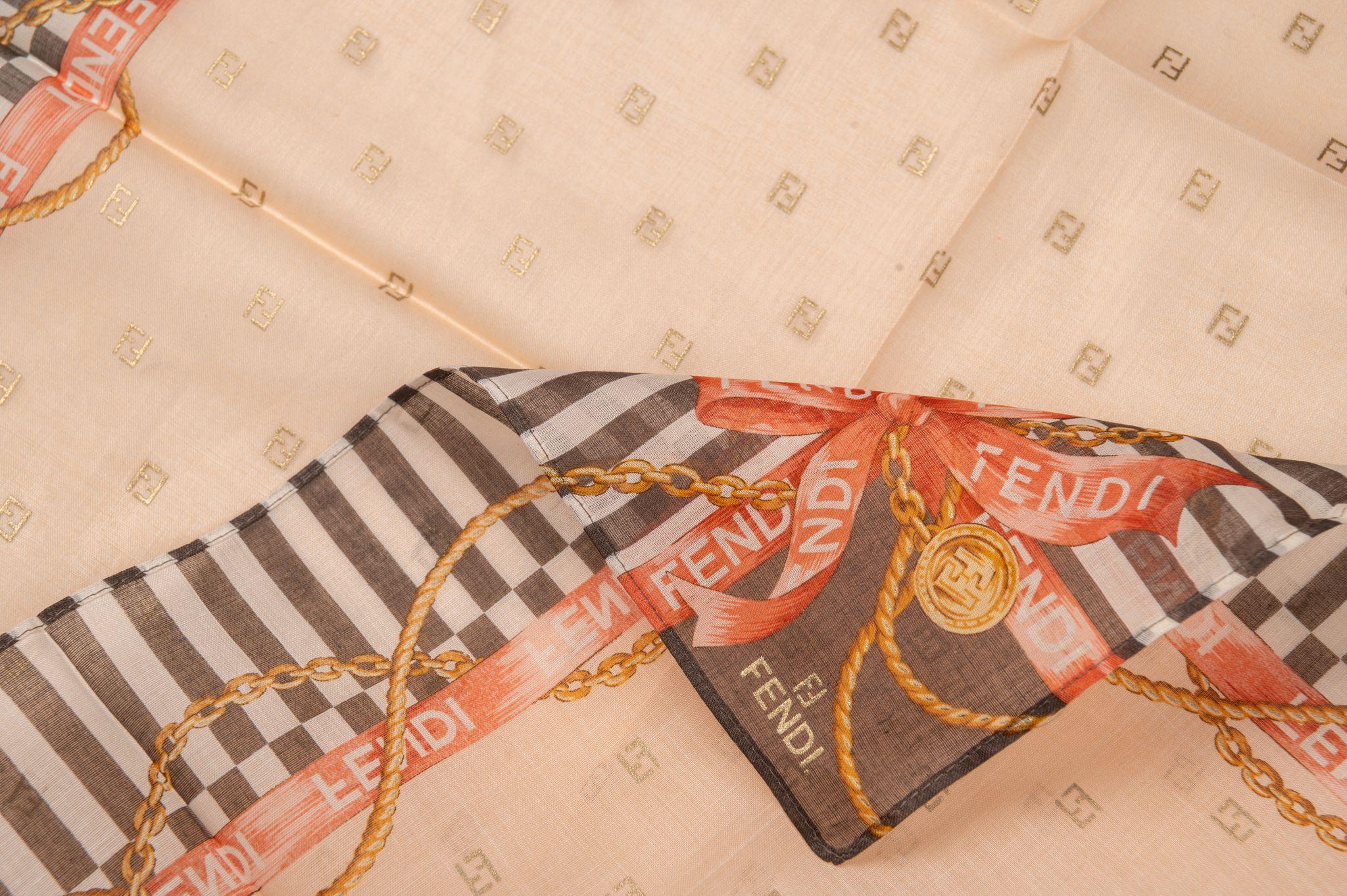 Women's or Men's Fendi New Stripes Ribbon Cotton Gavroche For Sale