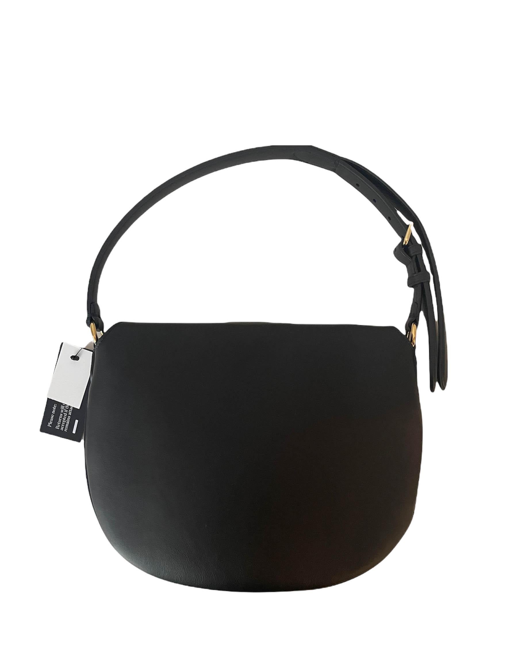 Fendi NEW w/ TAGS 2021 Black Small Crescent Logo Buckle Shoulder Bag 1