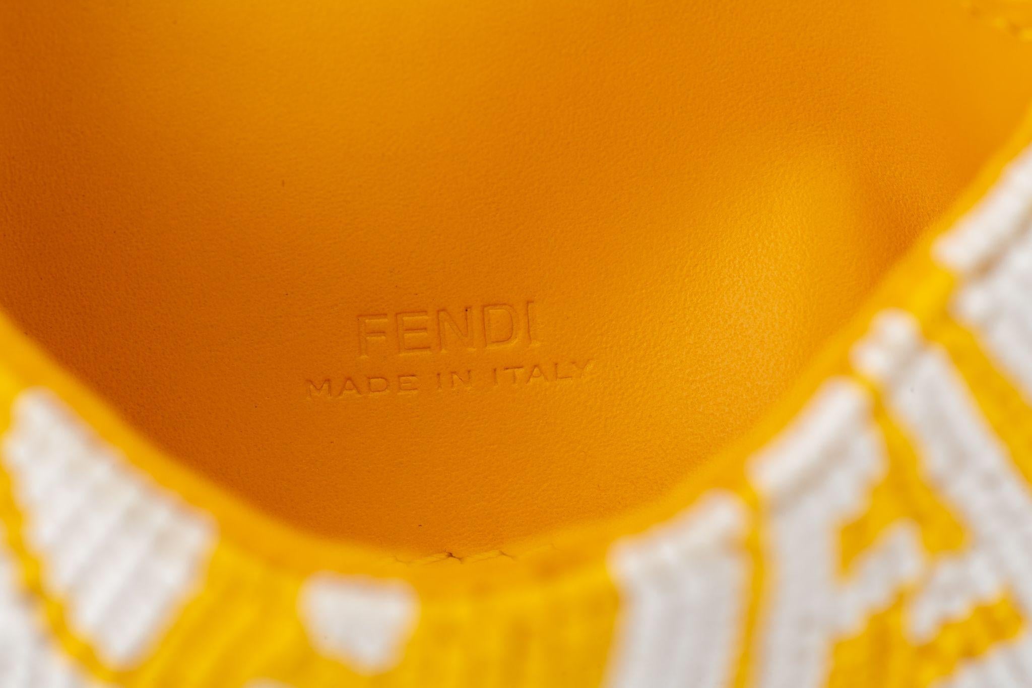 Women's Fendi New White Yellow  Nano Baguette For Sale
