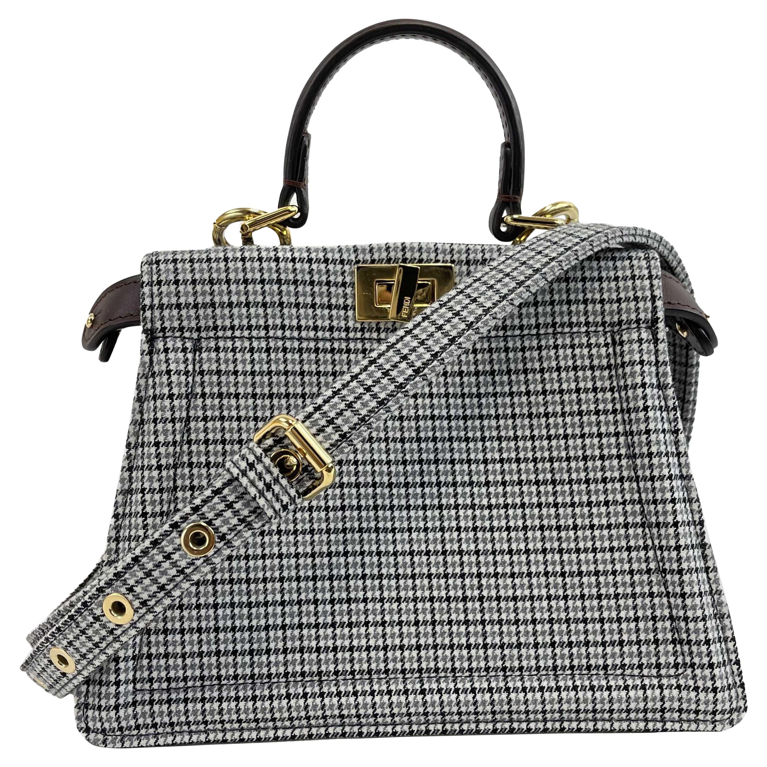 Fendi - NUEVO Tejido de Lana FF Petite Peekaboo - Asa superior con bandolera