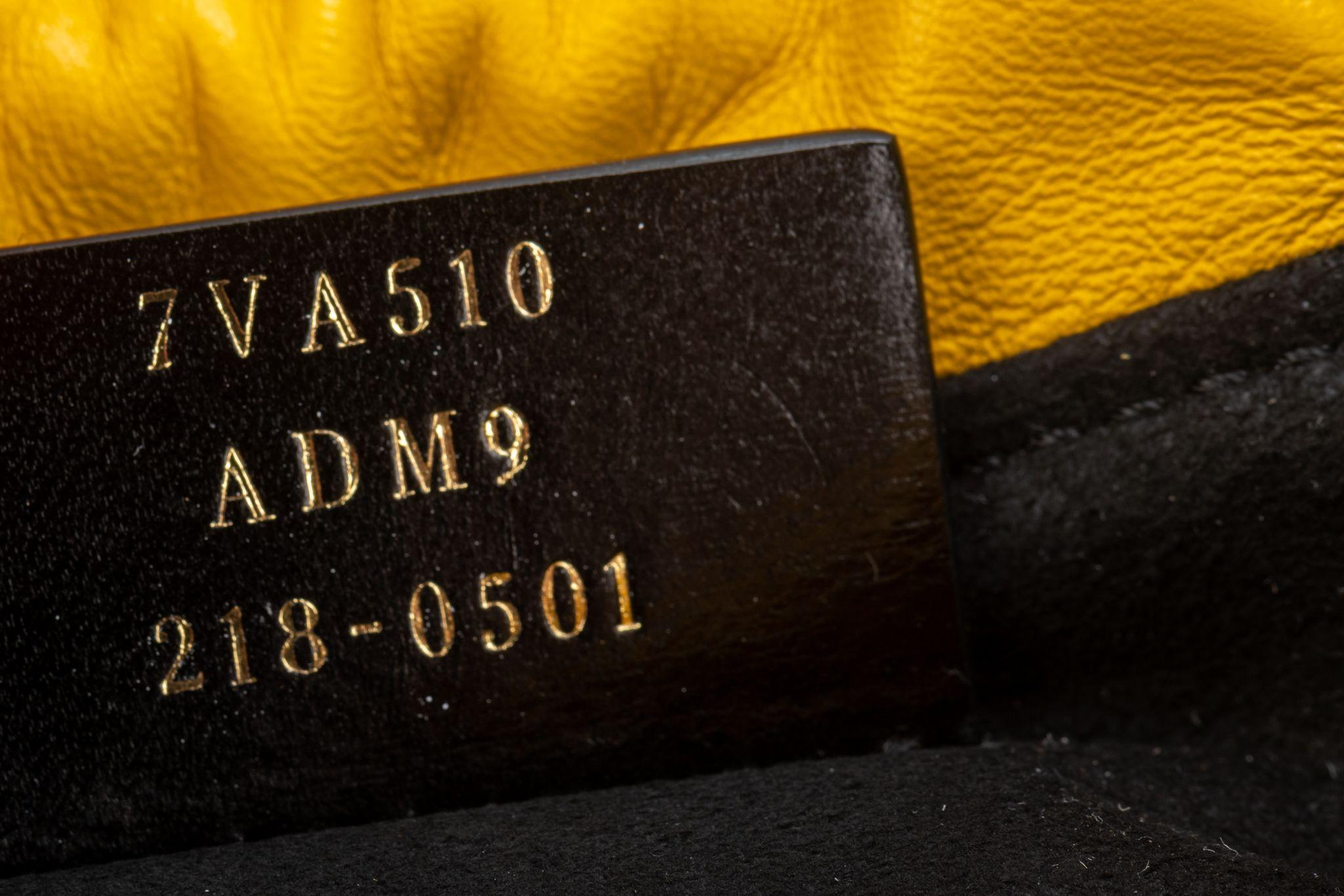 Fendi New Yellow Lambskin SM Crossbody For Sale 4