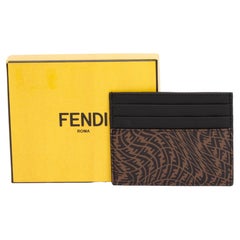 Fendi NIB Black Brown Vertigo Card Case