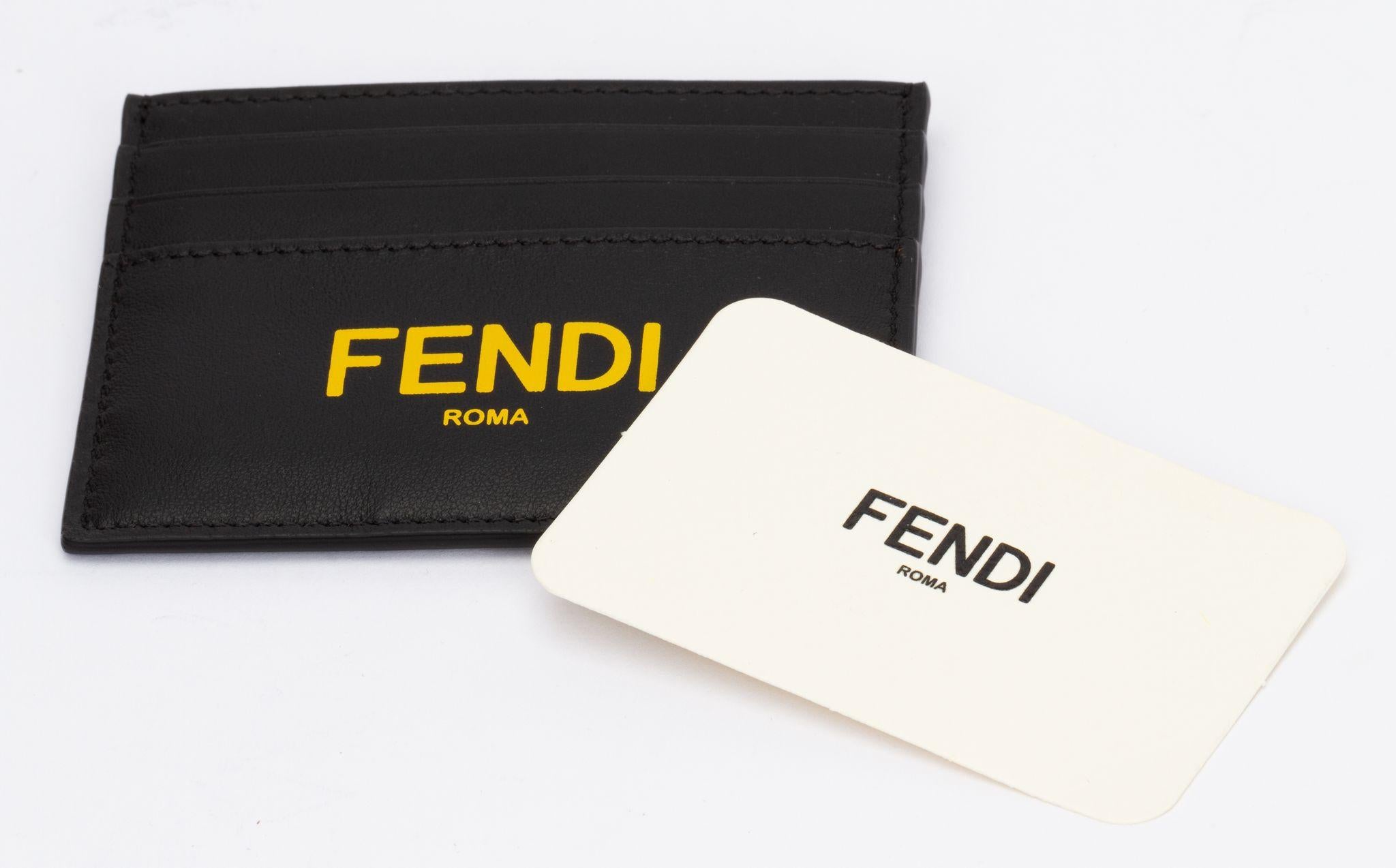 Fendi NIB Black Credit Card Case For Sale 1
