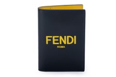 Fendi NIB Black & Yellow Passport Cover