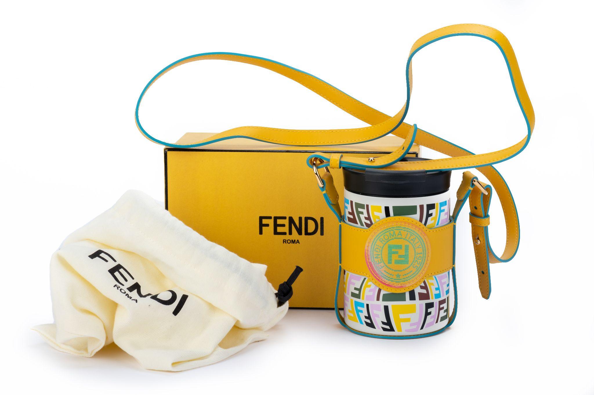 Fendi NIB Coffe Mug W/Crossbody Strap 5