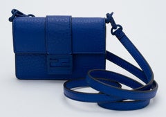 Fendi NIB Electric Blue Micro Baguette