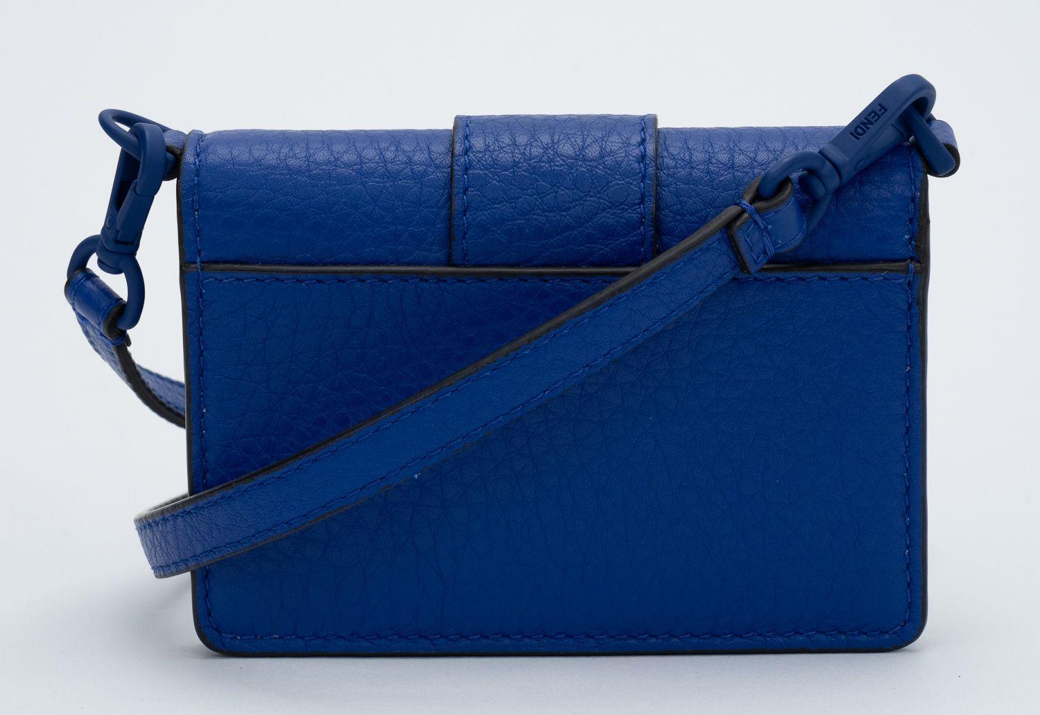 Brown Fendi NIB Electric Blue Micro Baguette For Sale