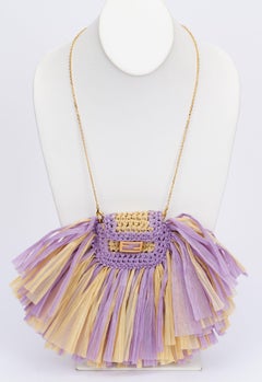 Fendi NIB Micro Baguette Tassel Necklace