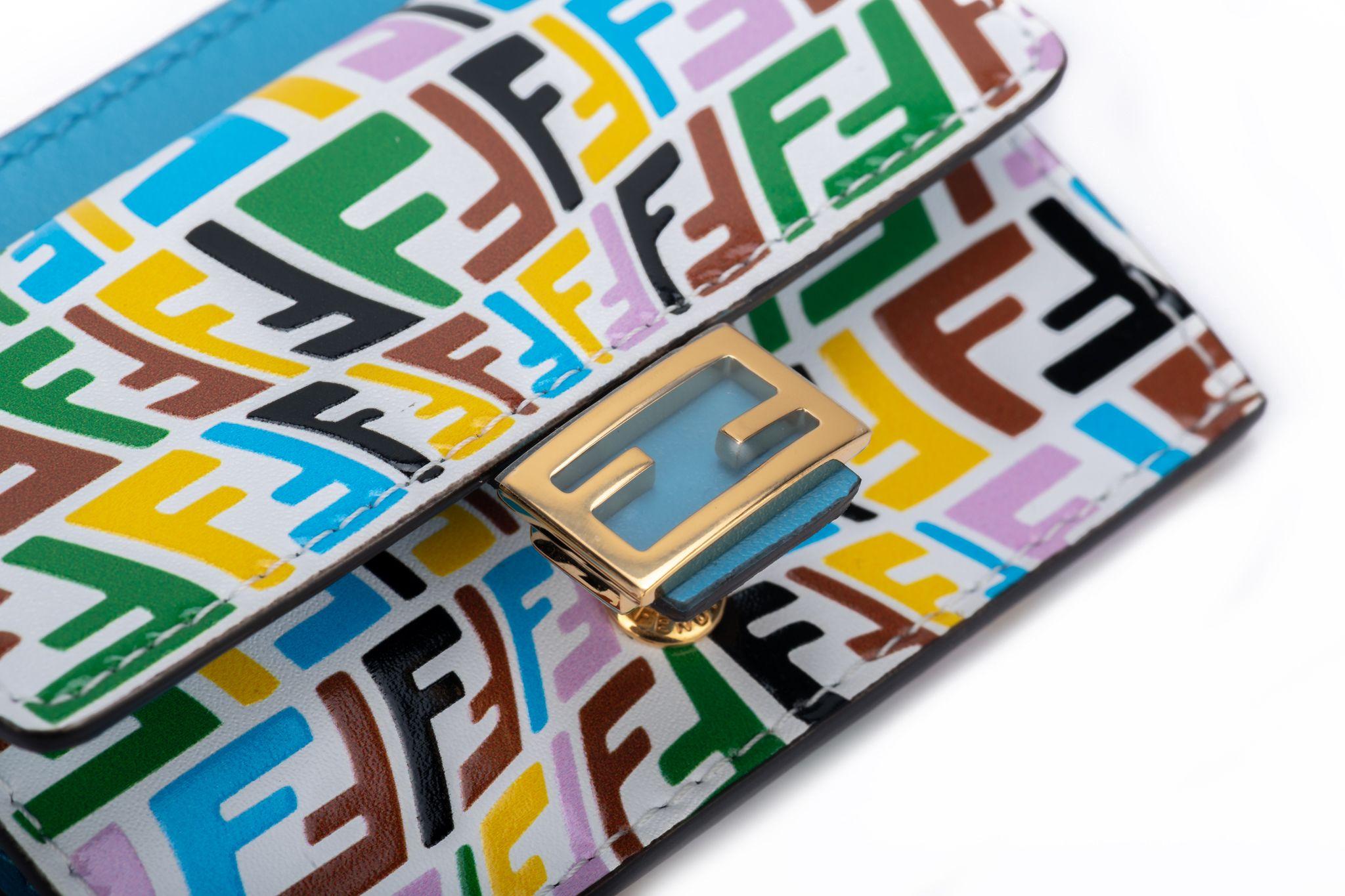 Fendi NIB Multicolor & Turquoise Wallet In New Condition For Sale In West Hollywood, CA
