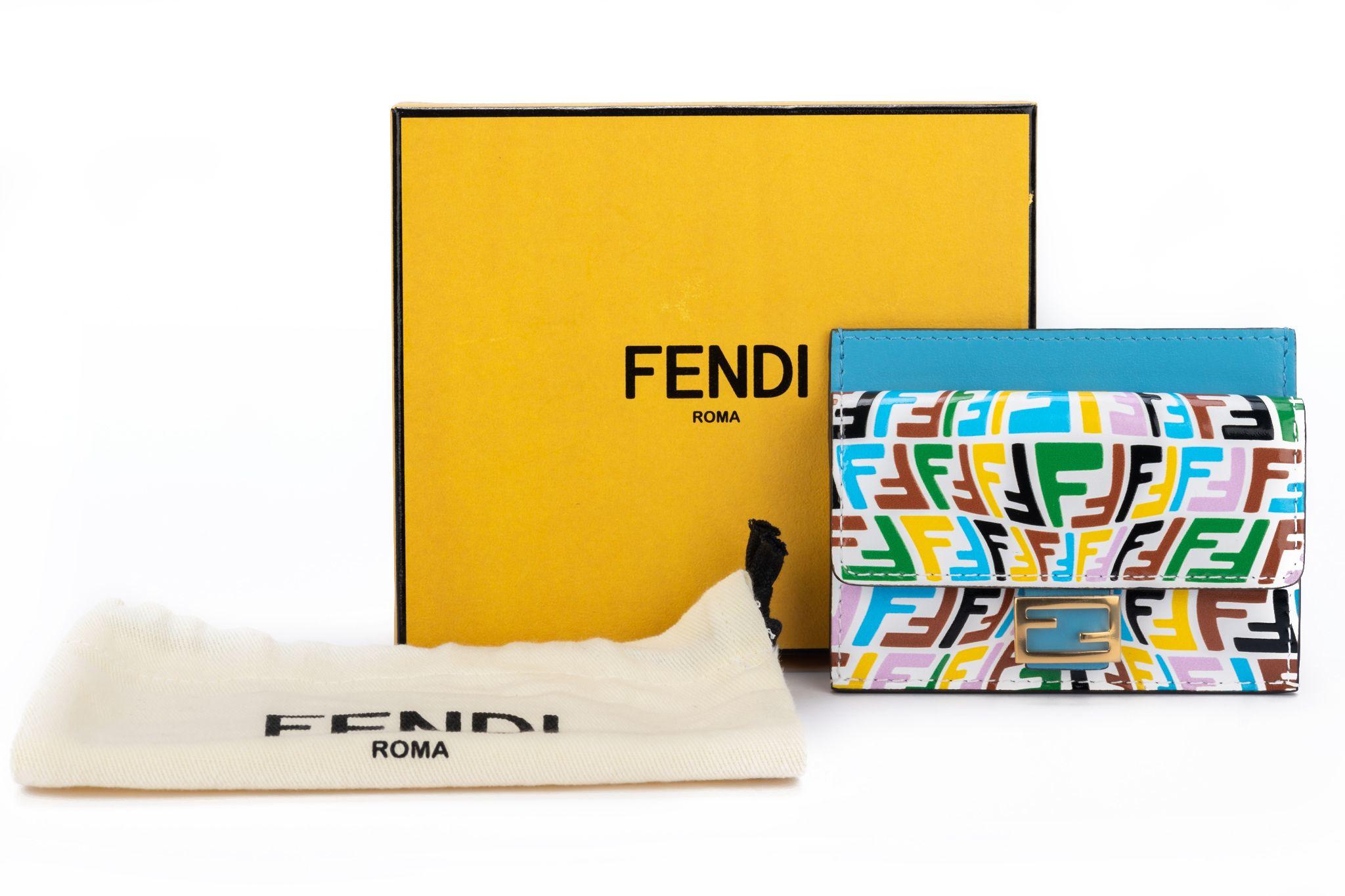 Fendi NIB Multicolor & Turquoise Wallet For Sale 4