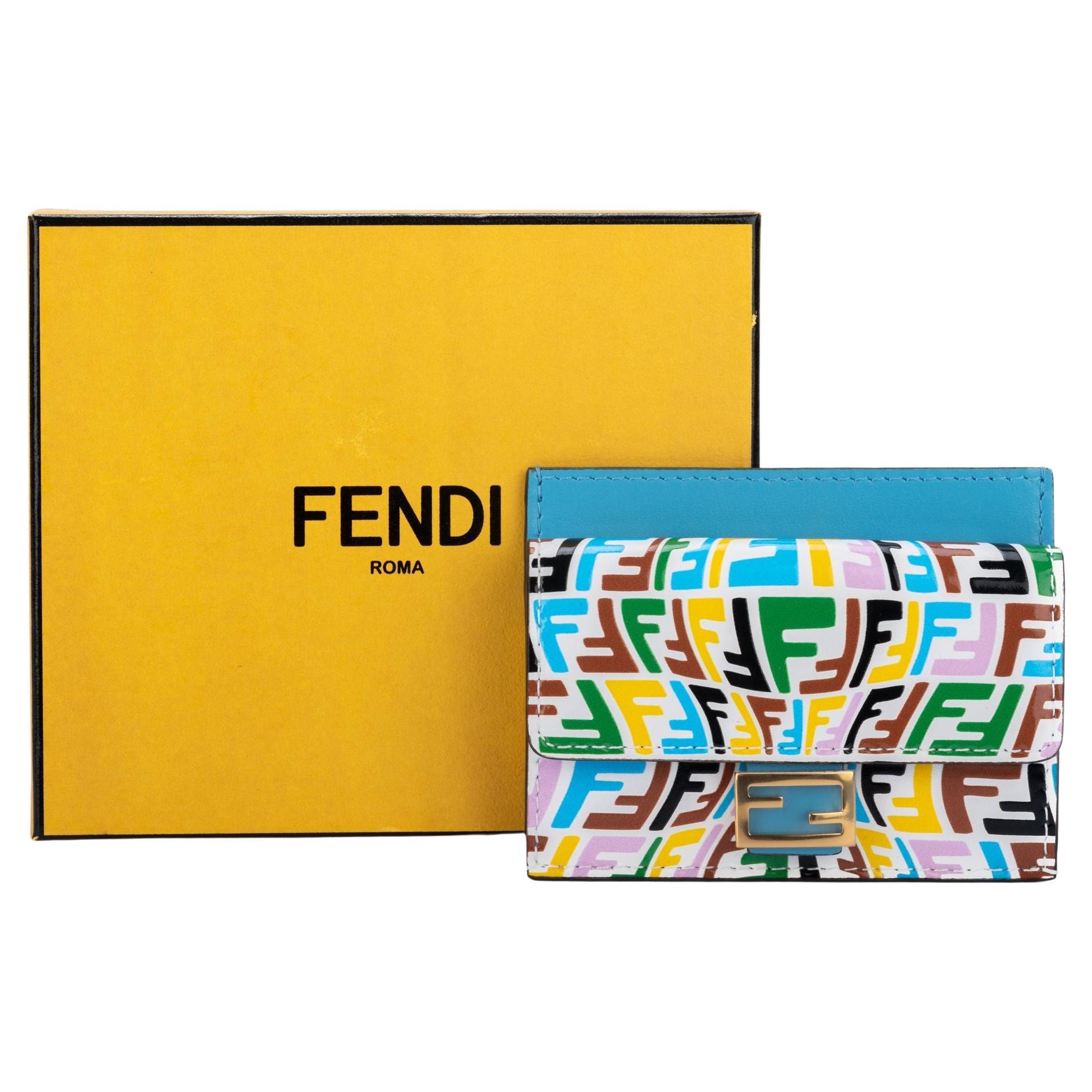 Fendi NIB Multicolor & Turquoise Wallet For Sale