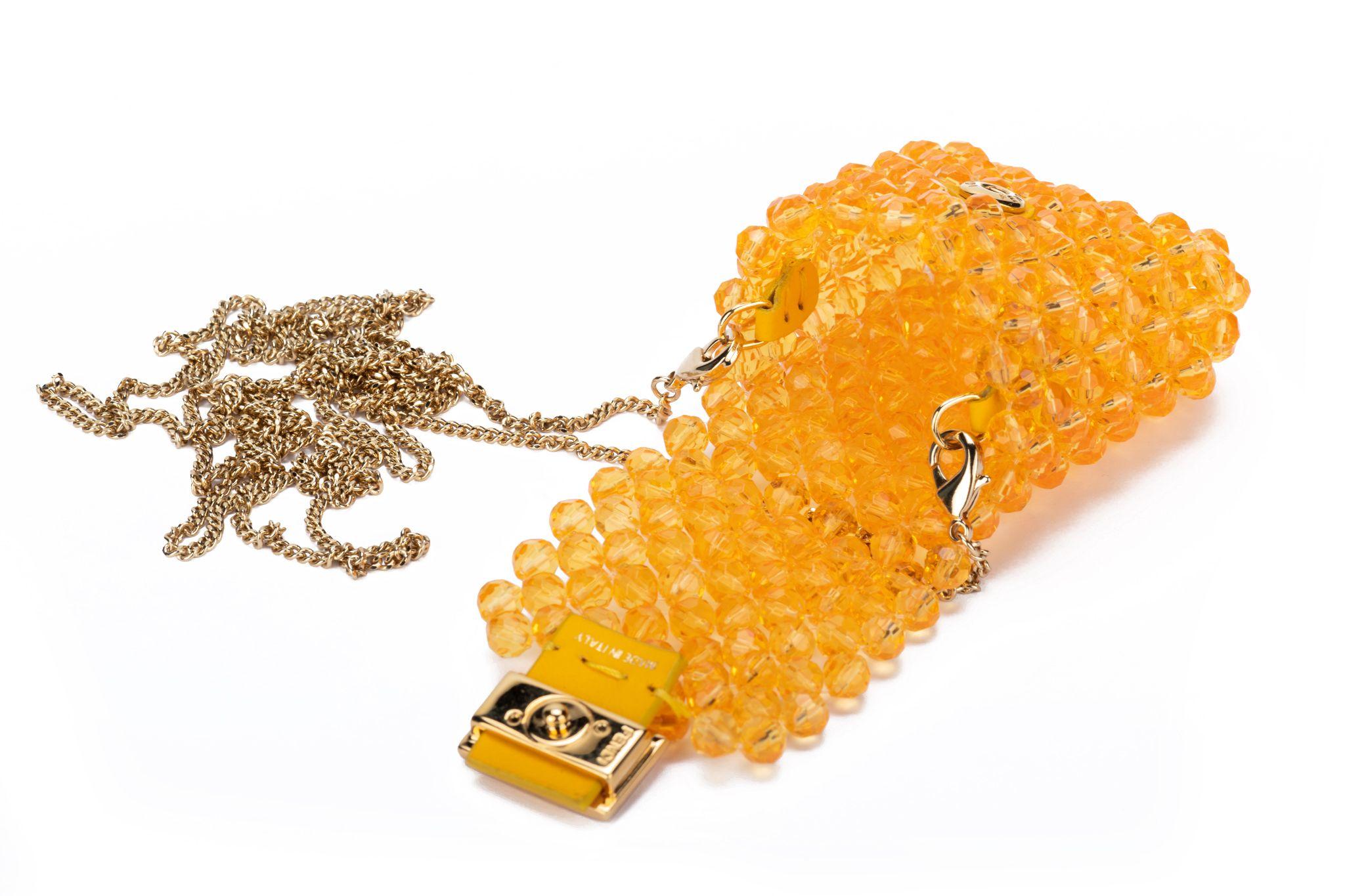 Fendi NIB Pico Baguette Orange Beads In New Condition For Sale In West Hollywood, CA