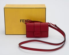 Fendi NIB Red Micro Baguette