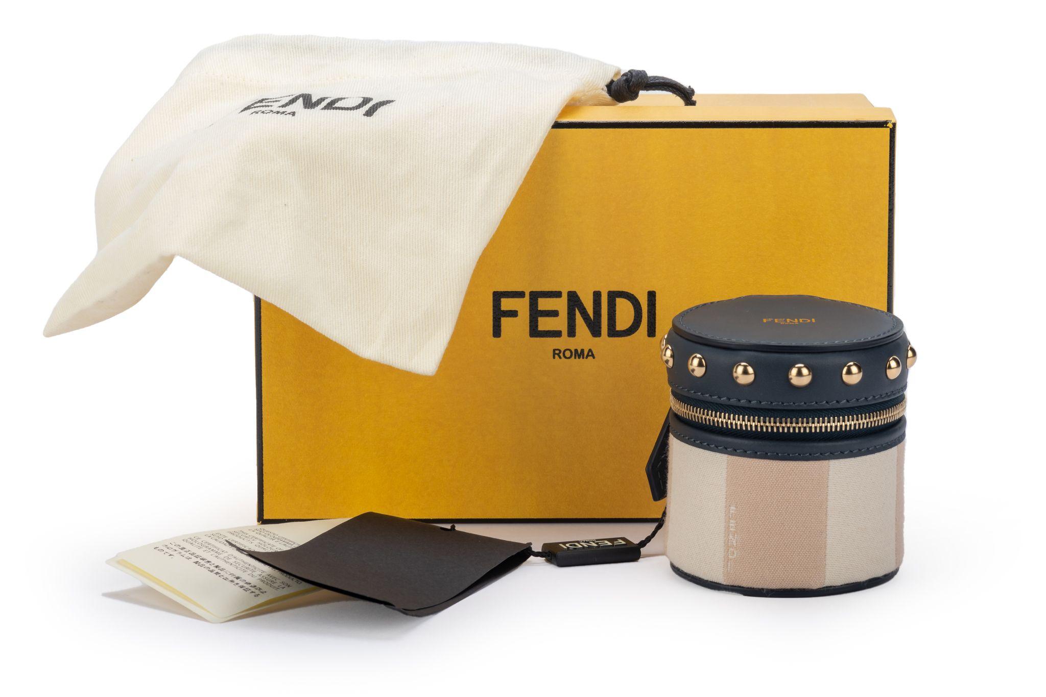Fendi NIB Striped Travel Jewelry Case For Sale 4