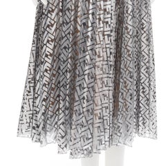 FENDI NICKI MINAJ Prints On FF Zucca monogram silver pleated skirt IT36 XS
