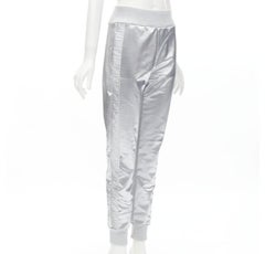 FENDI NICKI MINAJ Prints On rare metallic silver FF Zucca track pants IT44 L