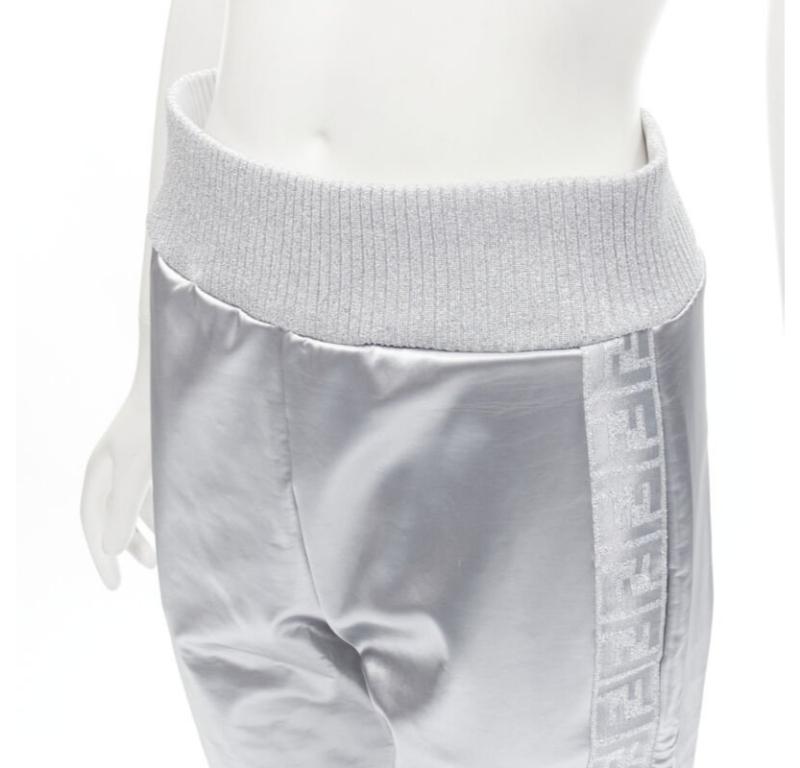 Silver FENDI NICKI MINAJ Prints On rare metallic silver FF Zucca track pants IT44 L