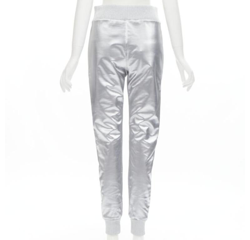 Women's FENDI NICKI MINAJ Prints On rare metallic silver FF Zucca track pants IT44 L