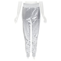 FENDI NICKI MINAJ Prints On rare metallic silver FF Zucca track pants IT44 L