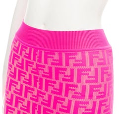 FENDI Nicki Minaj Prints On Runway neon pink FF Zucca legging IT38 XS