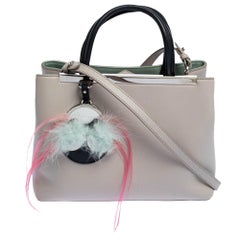 Fendi Nude/Black Leather Mini Mirror Monster 2Jours Tote