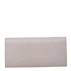 Fendi Nude Leather Flower Continental Wallet