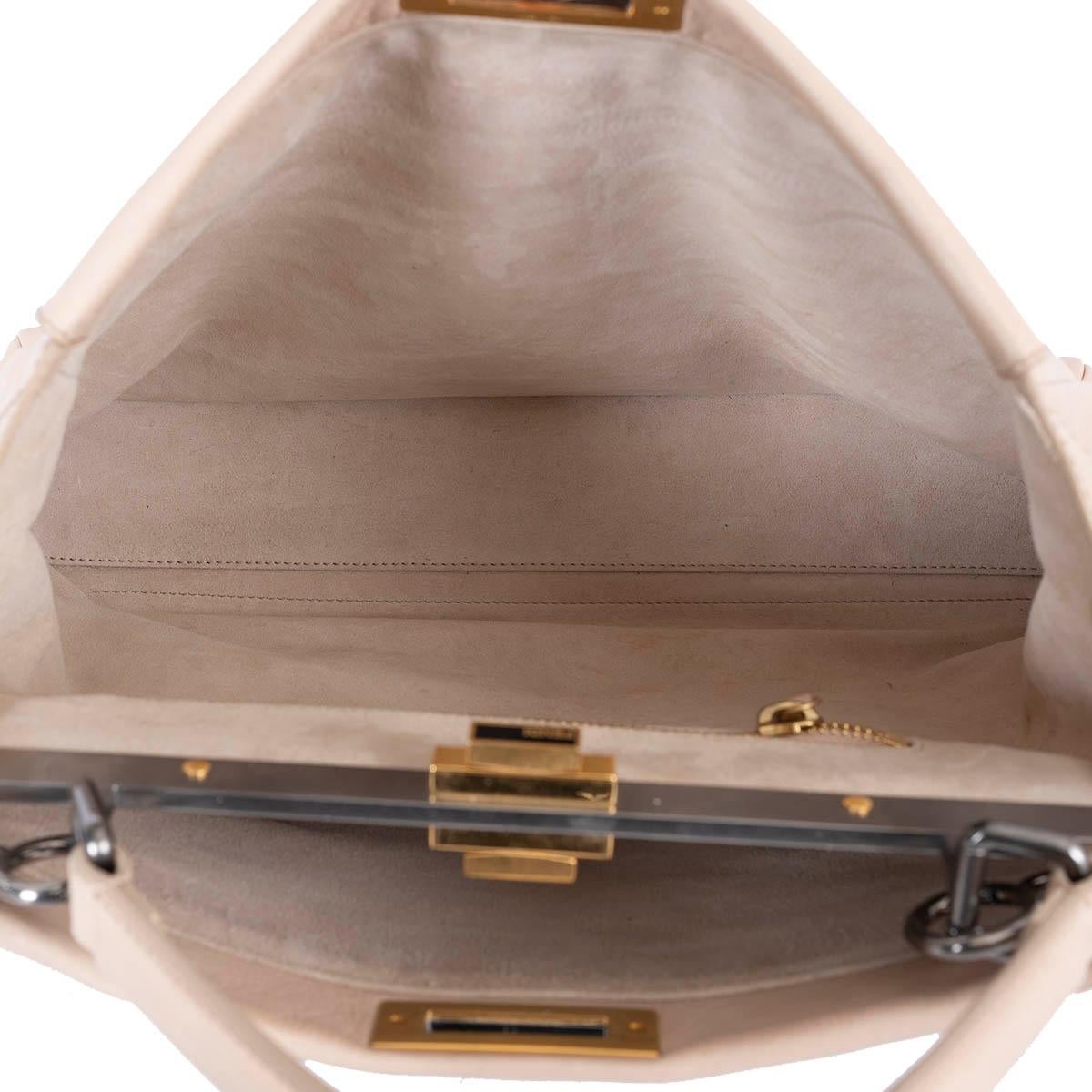 FENDI nude leather LARGE PEEKABOO Shoulder Bag For Sale 1