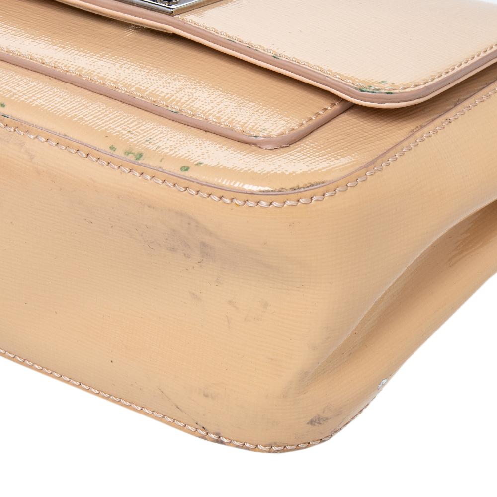 Fendi Nude Patent Leather Mini Borsa Crossbody Bag 1