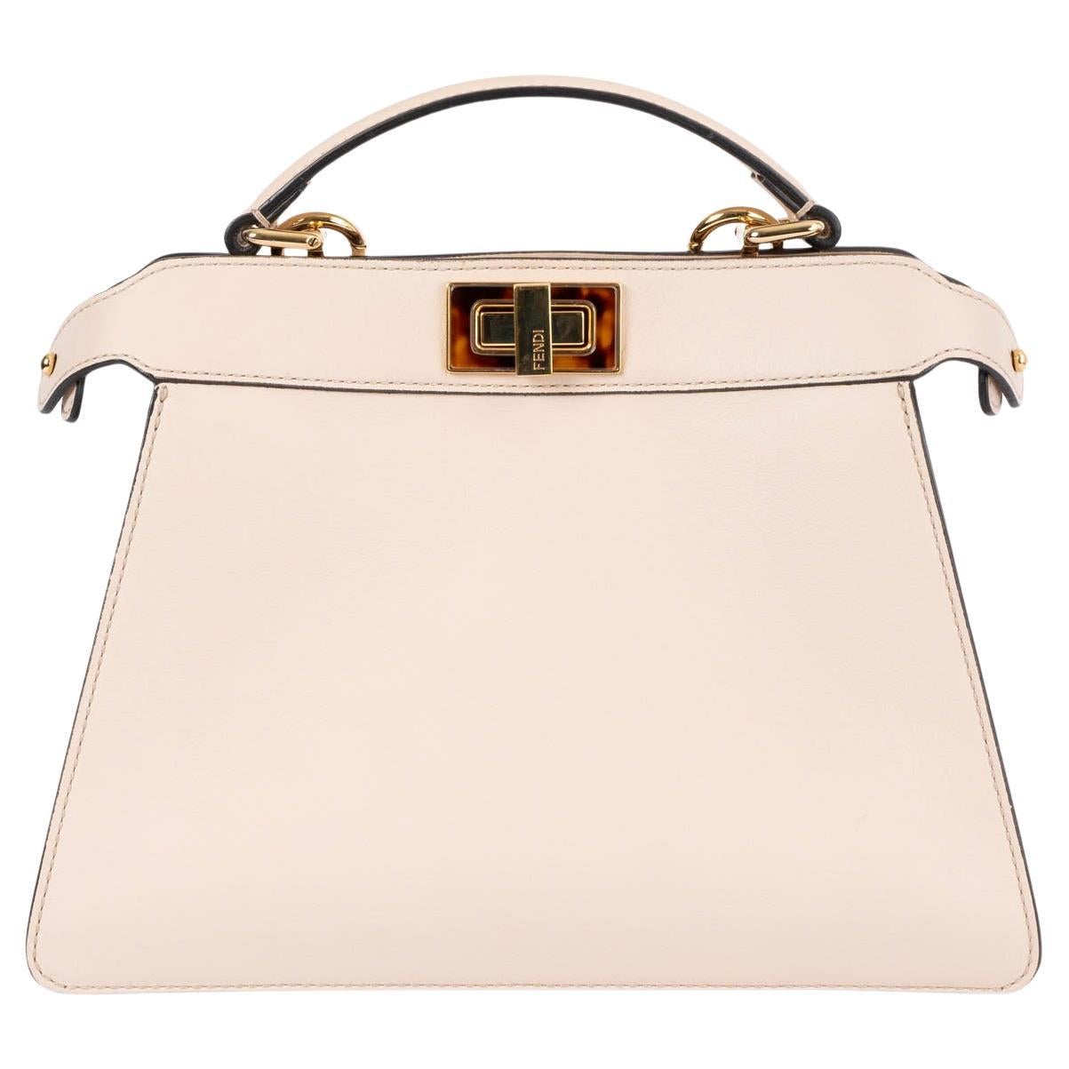 FENDI nude pink leather SMALL PEEKABOO ISEEU Shoulder Bag