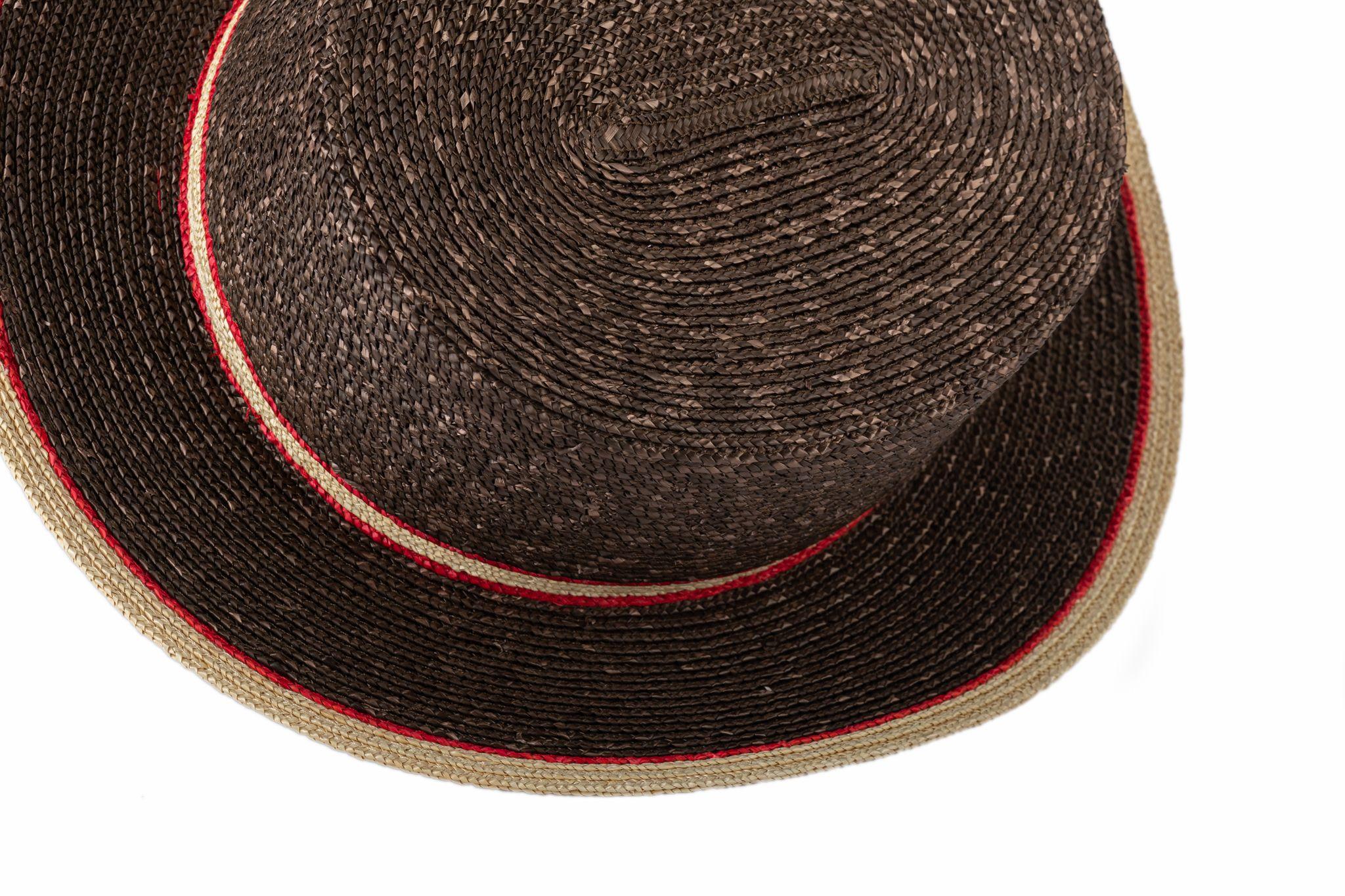 Women's or Men's Fendi NWT Brown Straw Hat For Sale