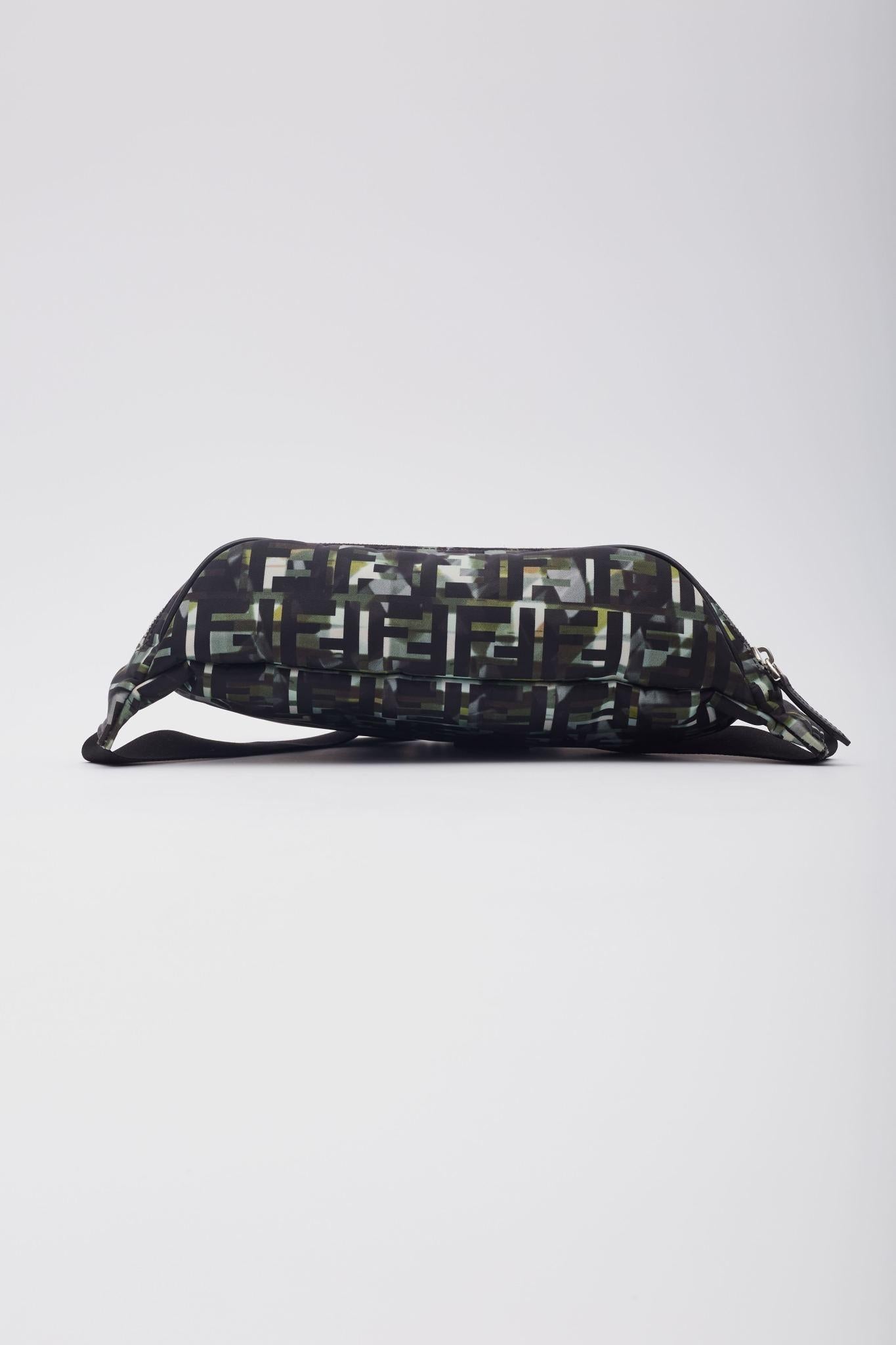 Fendi Nylon Camouff Black Green Belt Bag For Sale 3