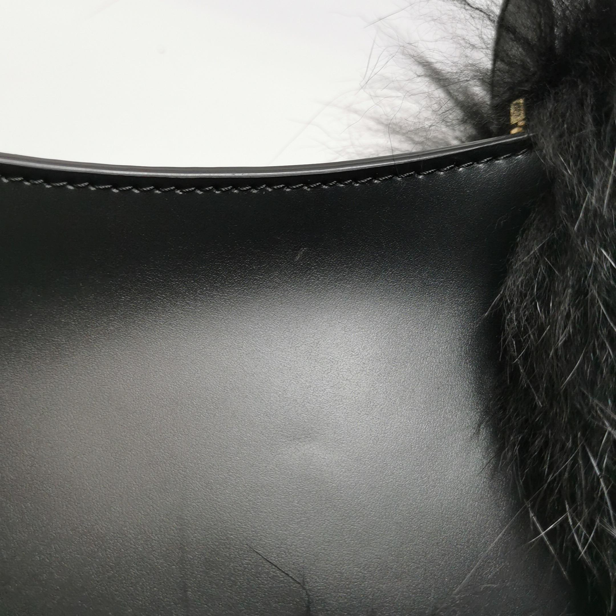 Bolso de hombro FENDI O Lock de piel sintética y cuero negro en venta 5