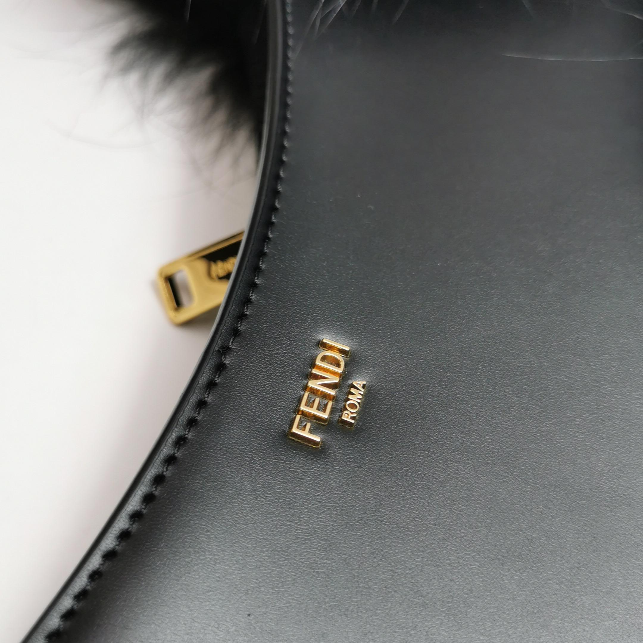 Bolso de hombro FENDI O Lock de piel sintética y cuero negro en venta 9