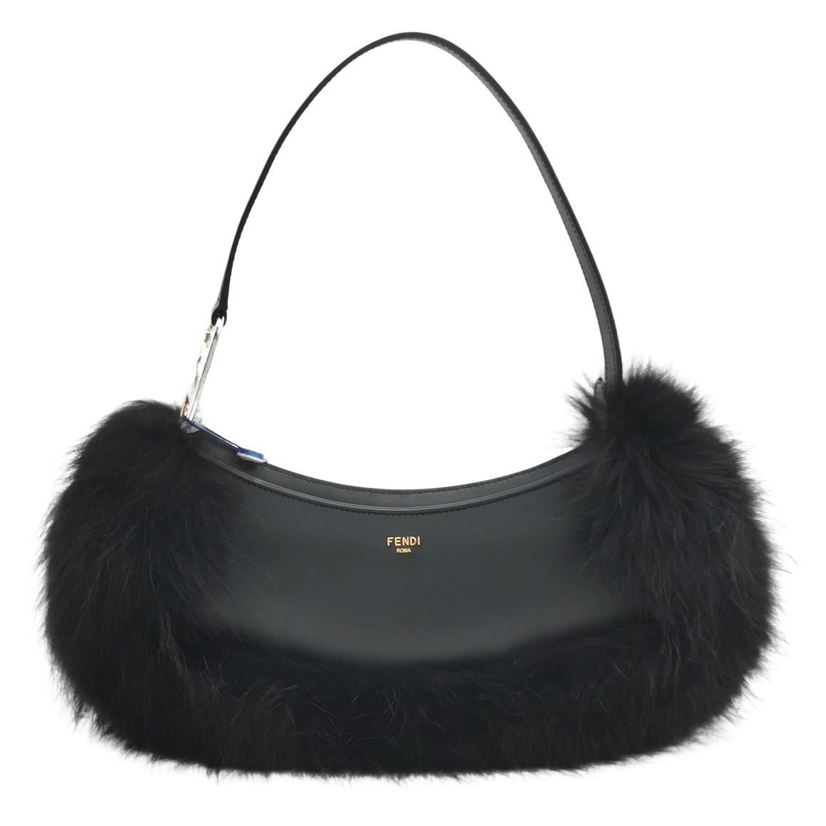 Bolso de hombro FENDI O Lock de piel sintética y cuero negro en venta