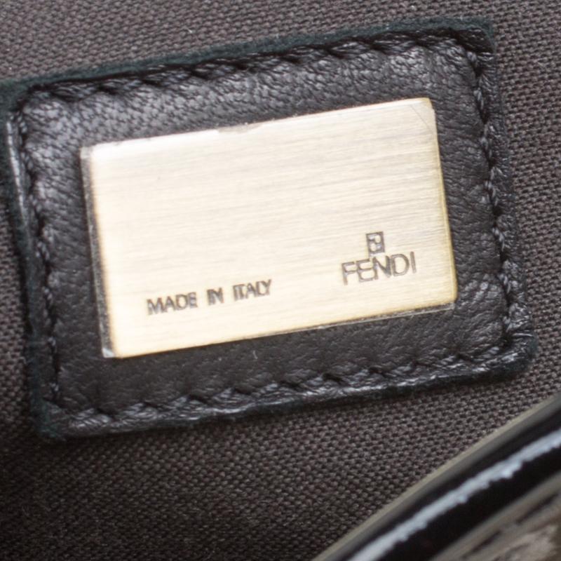 Fendi Off White/Black Canvas and Patent Leather B Shoulder Bag 3