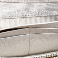 Fendi Off White/Black Leather Envelope Continental Wallet