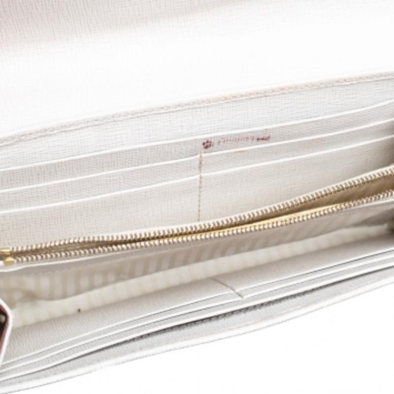 Fendi Off White/Black Leather Envelope Continental Geldbörse im Angebot 4
