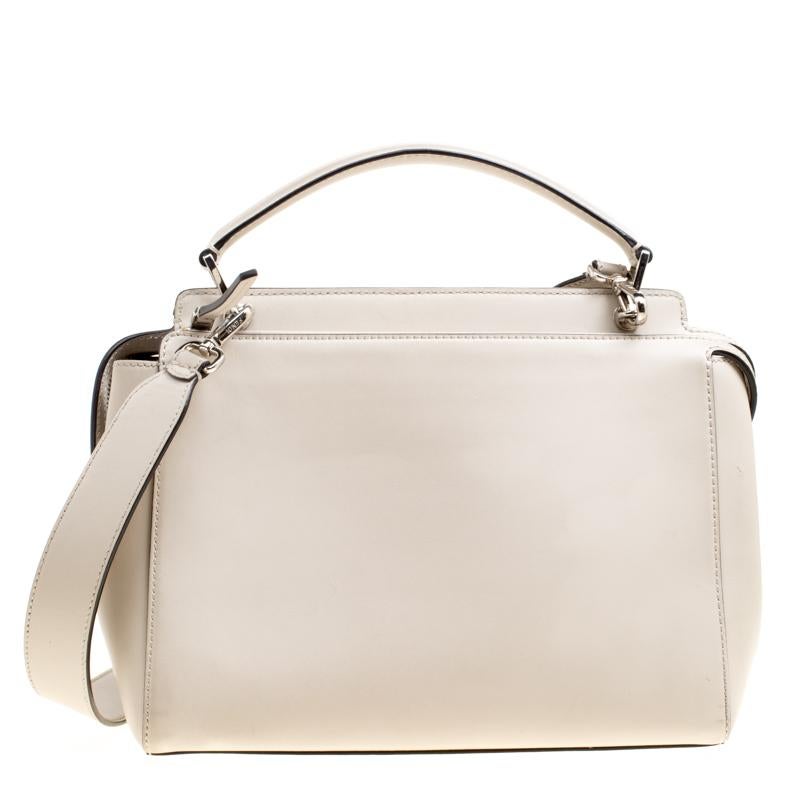 Whether it is a casual evening or a night out with your friends, Fendi extends creations that suits all occasions and outfits. The Dotcom bags from the label were first introduced in their Resort 2016 collection. This bag in a muted off-white hue