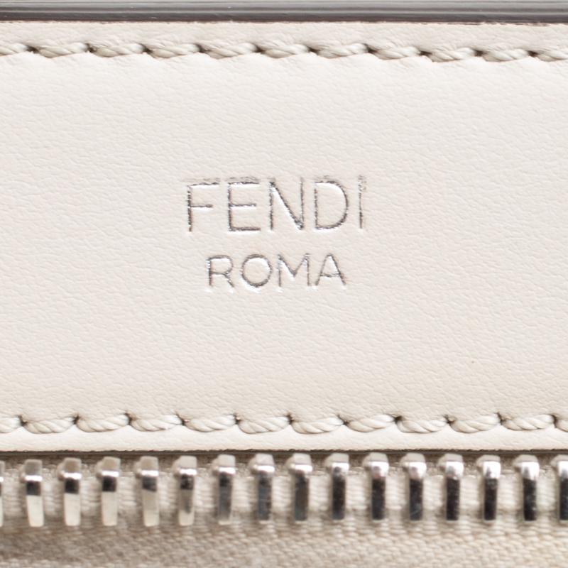 Fendi Off White Leather Dotcom Top Handle Bag 1