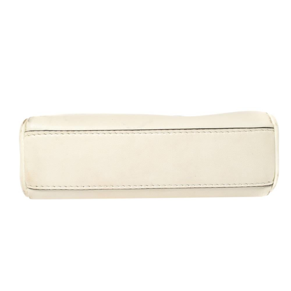 Fendi Off White Leather Micro Peekaboo Crossbody Bag 1