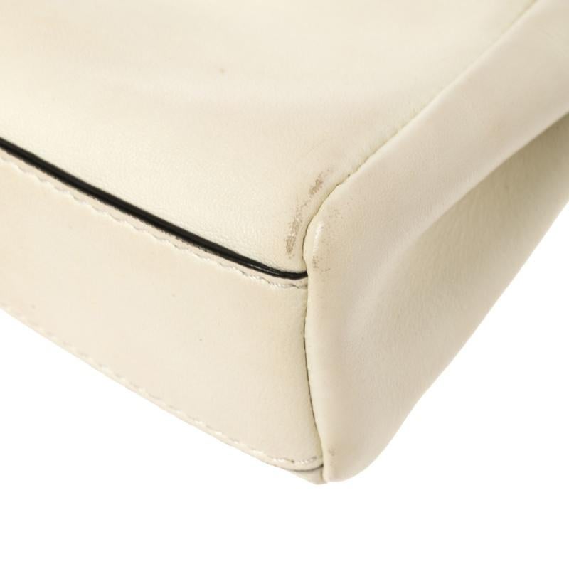 Fendi Off White Leather Micro Peekaboo Crossbody Bag 4