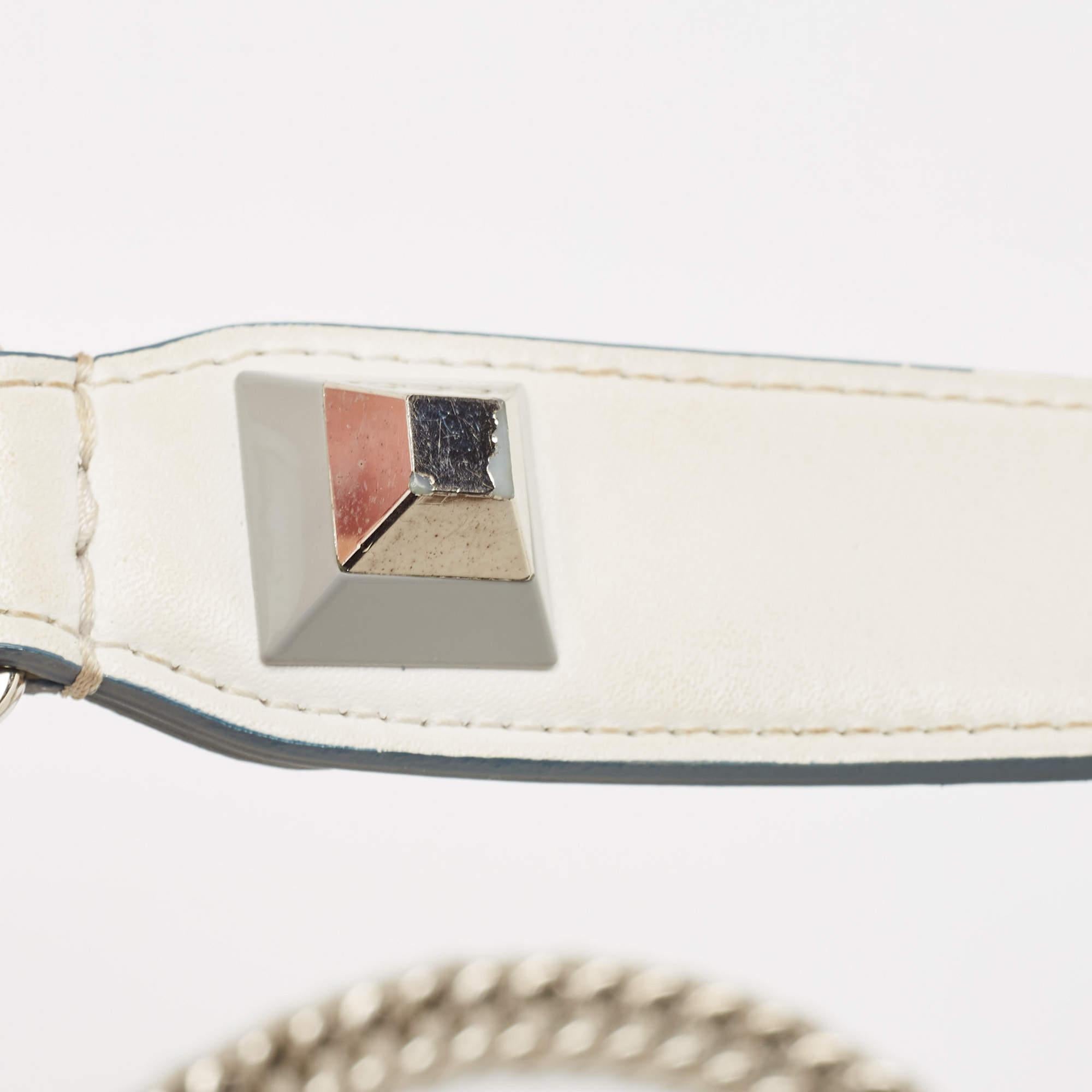 Fendi Off White Scalloped Leather Medium Kan I Shoulder Bag 3