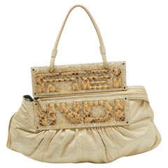 Fendi Off White Watersnake Leather To You Convertible Top Handle Bag