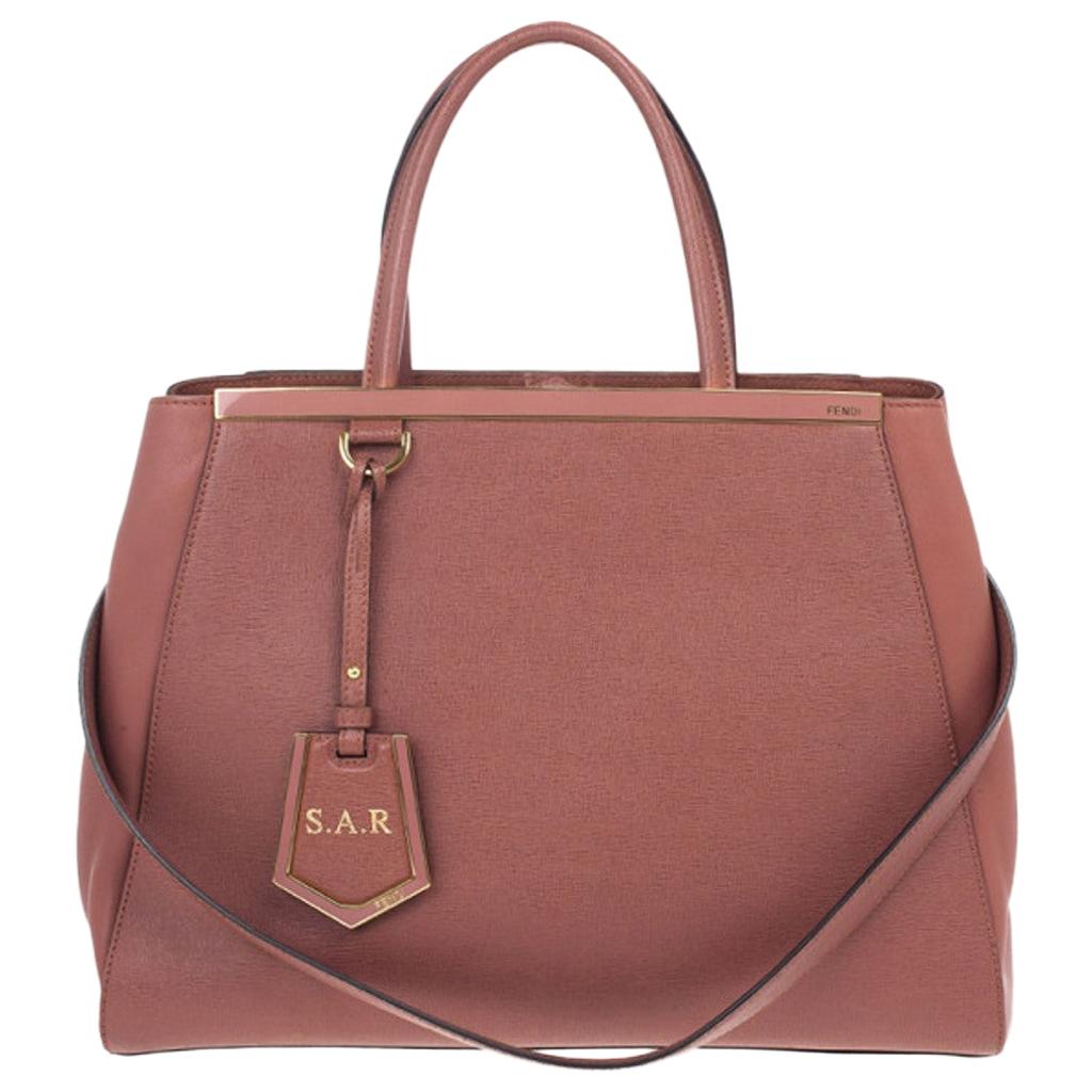 Fendi Old Rose Leder Medium 2jours Tote