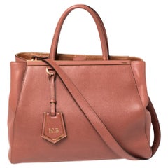 Fendi Old Rose Leather Medium 2Jours Tote