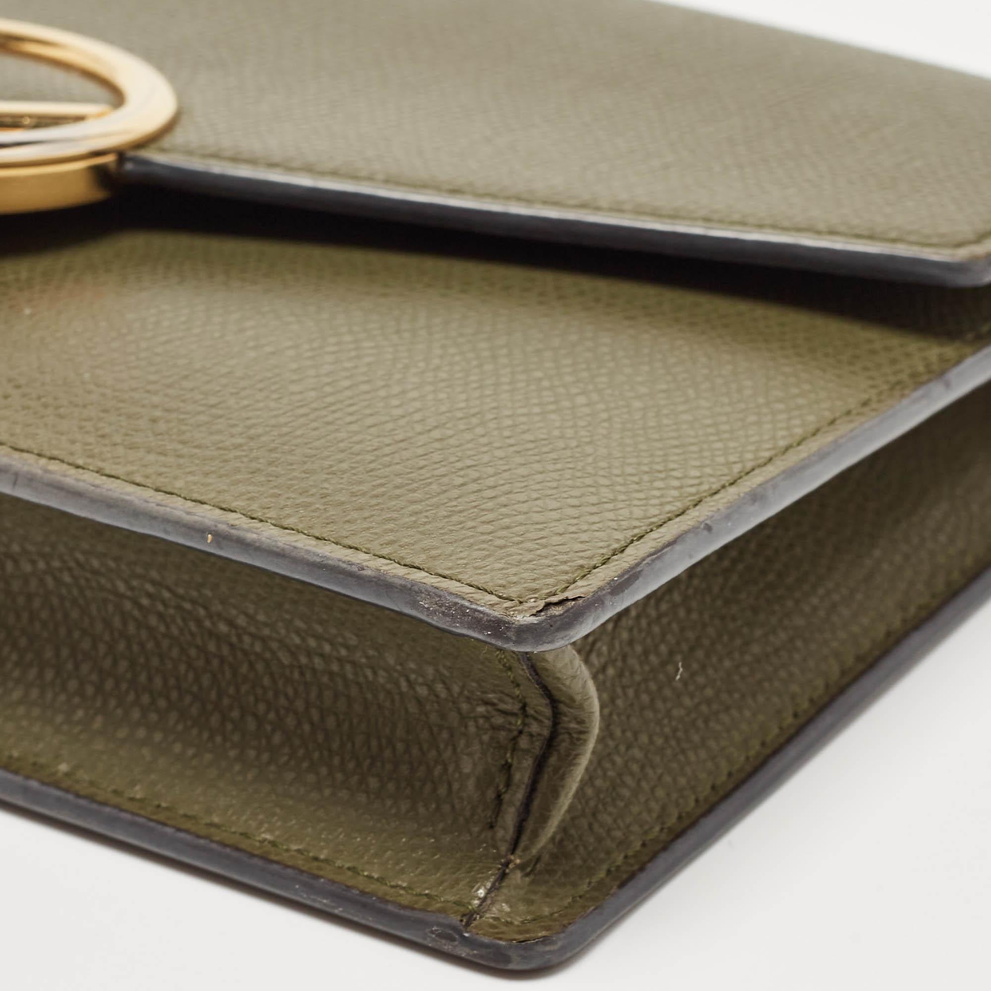 Fendi Olive Green Leather F is Fendi Wallet on Chain 9