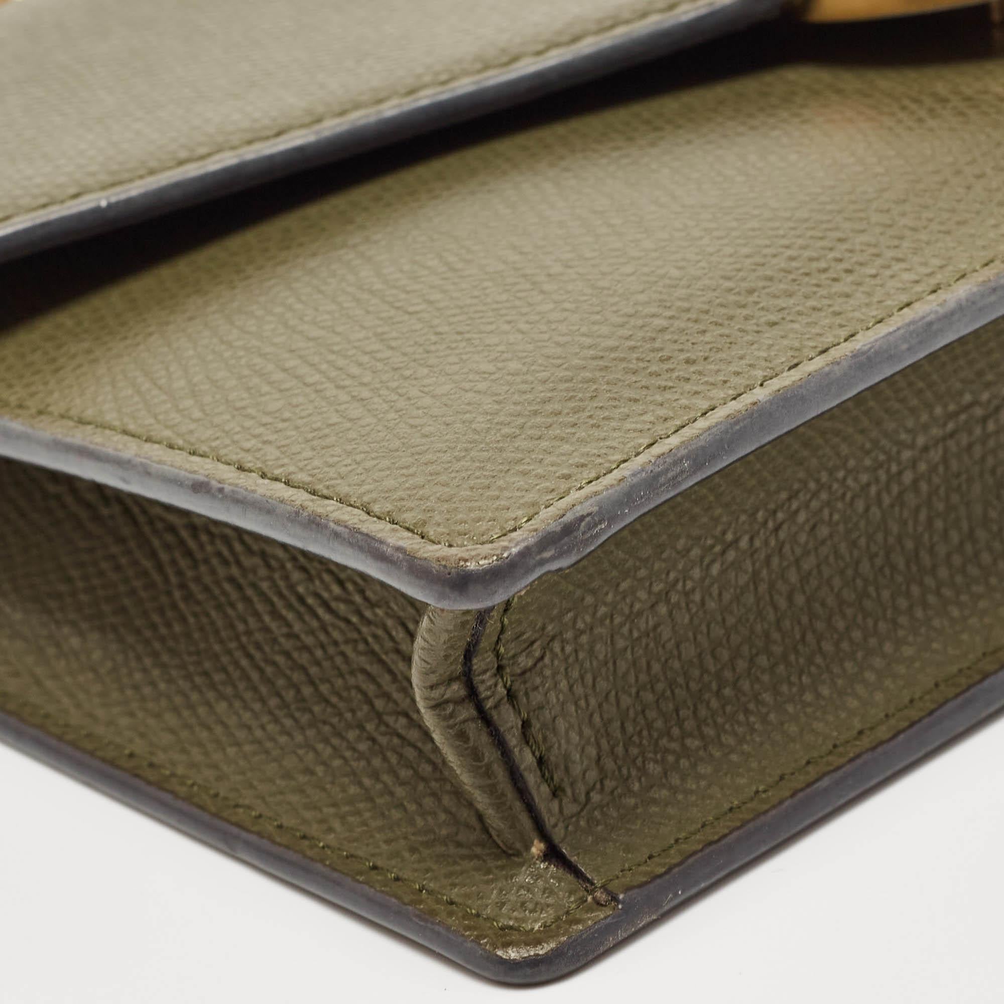 Fendi Olive Green Leather F is Fendi Wallet on Chain 2