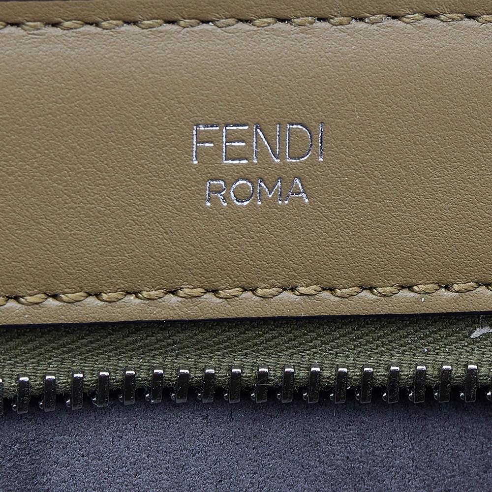 Fendi Olive Green Leather Whipstitch Dotcom Shoulder Bag 8