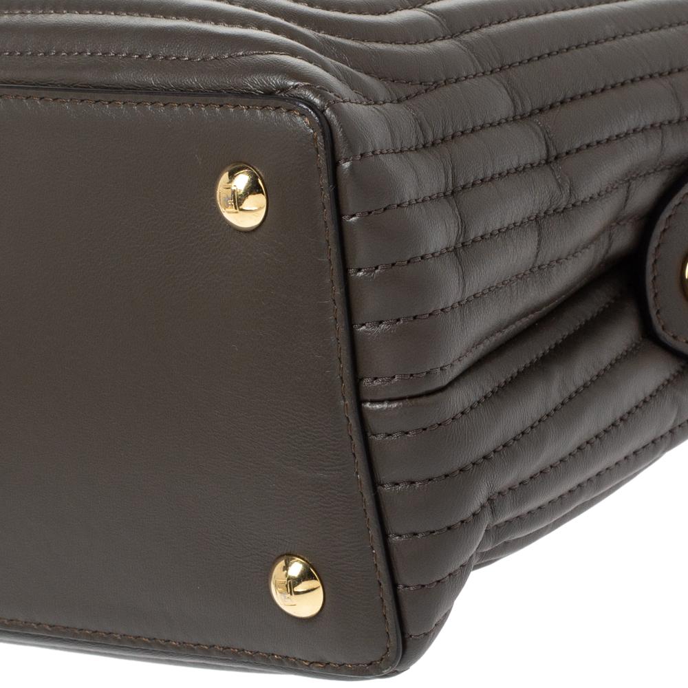 Fendi Olive Green Quilted Leather Dotcom Click Shoulder Bag 2